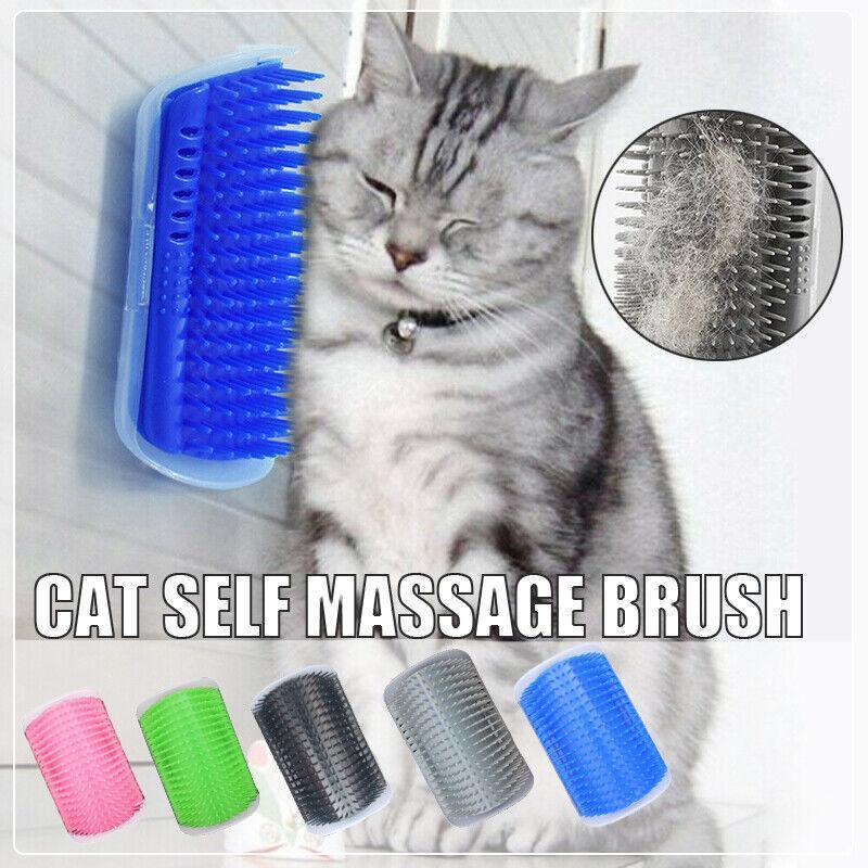 Pet Cat Self Massage Brush Comb Scratcher Wall Corner Self Groomer Grooming Toys