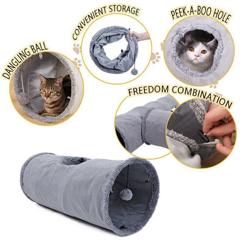 Cat Tunnel Pet Toys Play Hide Tube With Ball For Large Cat Dogs Rabbit