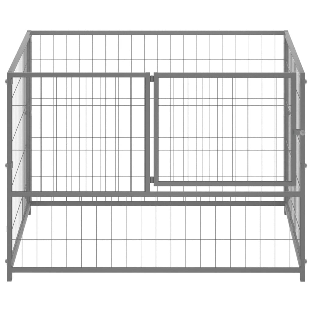NNEVL Dog Kennel Silver 100x100x70 cm Steel