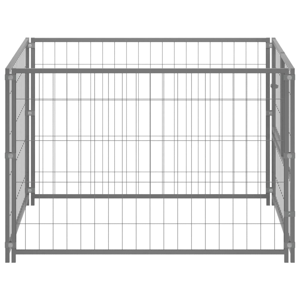 NNEVL Dog Kennel Silver 100x100x70 cm Steel