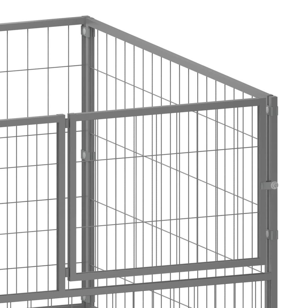 NNEVL Dog Kennel Silver 100x100x70 cm Steel