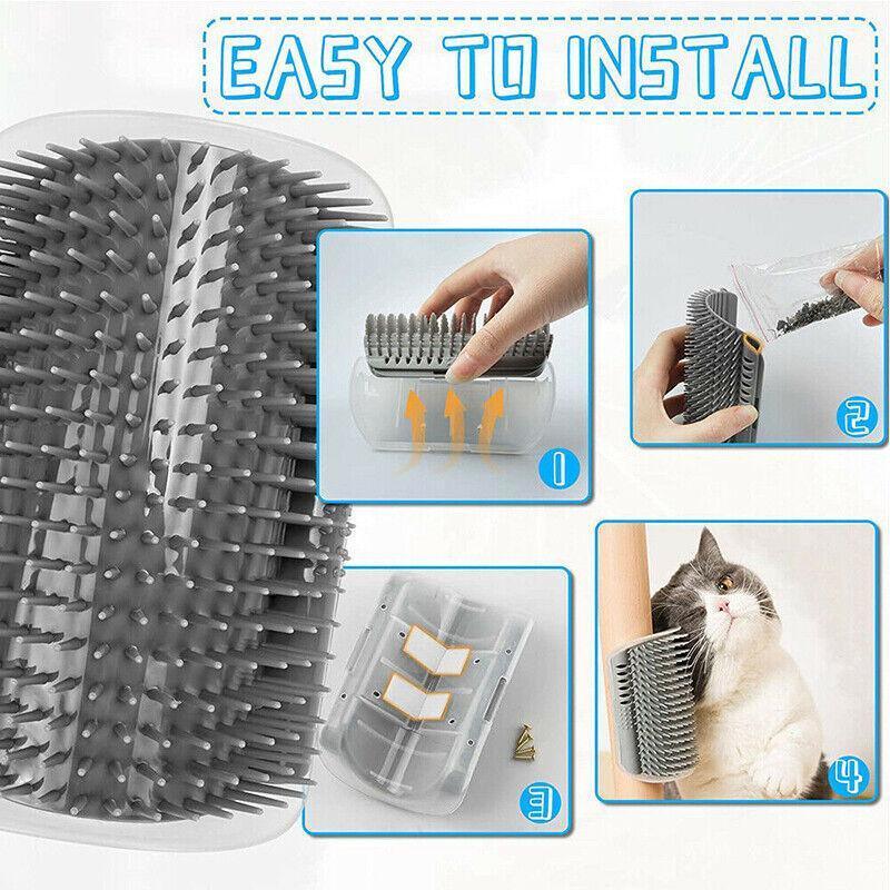 Pet Cat Self Massage Brush Comb Scratcher Wall Corner Self Groomer Grooming Toys