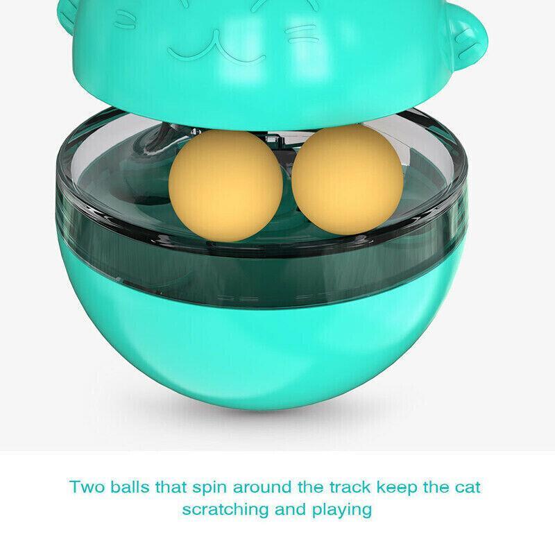 Cat Treat Dispenser Toy Ball Kitten Selfplay Interactive Tumbler Multifunction